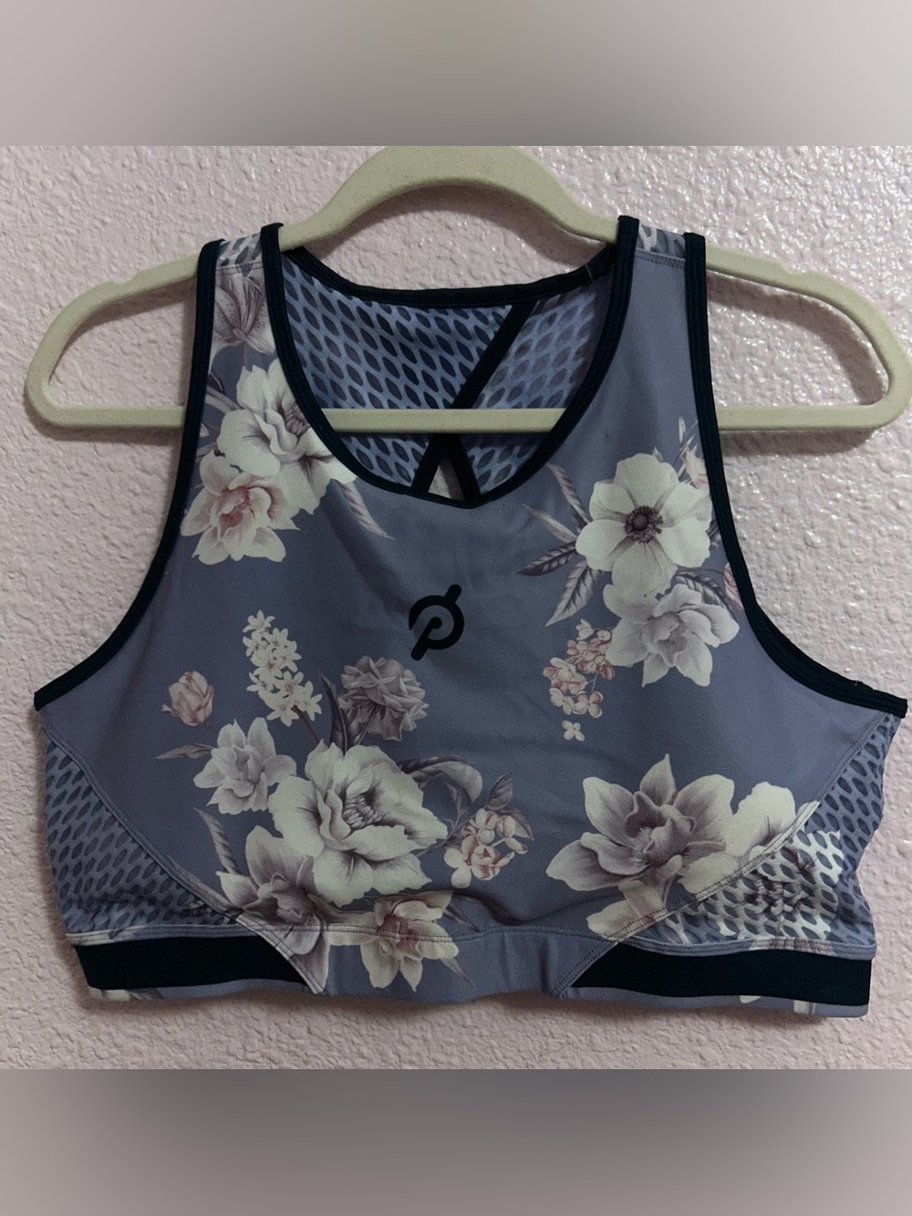 Peloton Lavender Floral High-Neck Sports Bra
